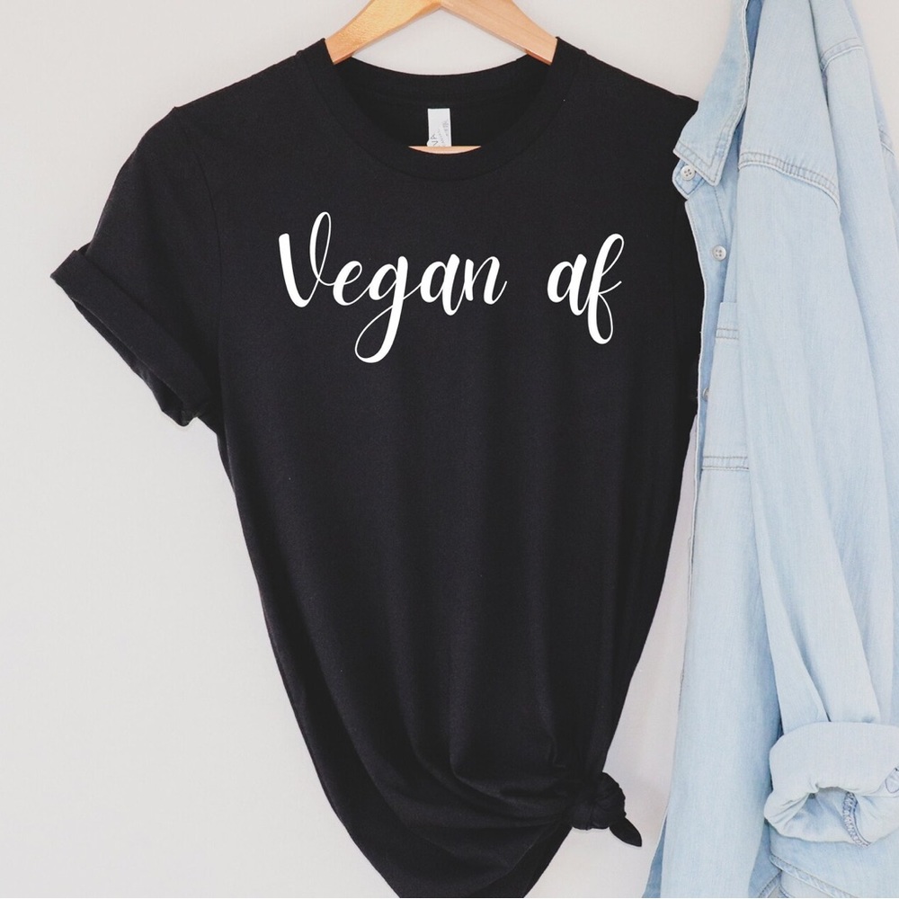 Vegan AF T-Shirt Graphic Tee Black
